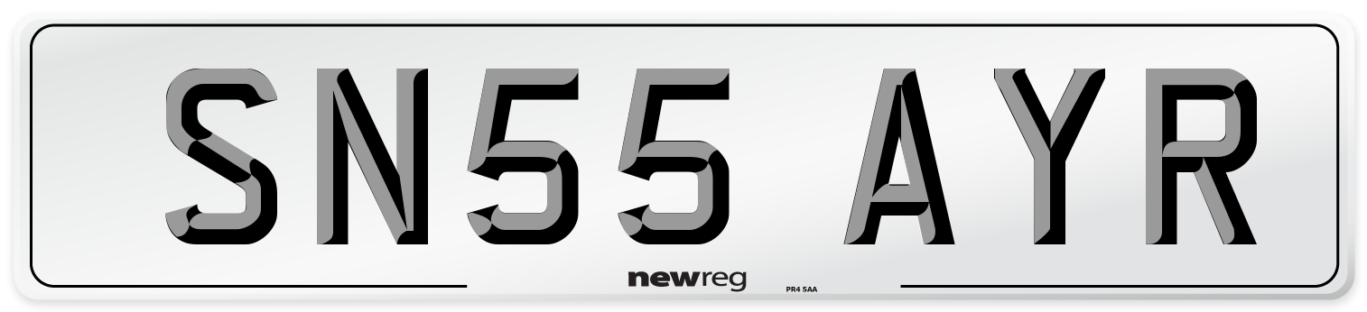SN55 AYR Number Plate from New Reg